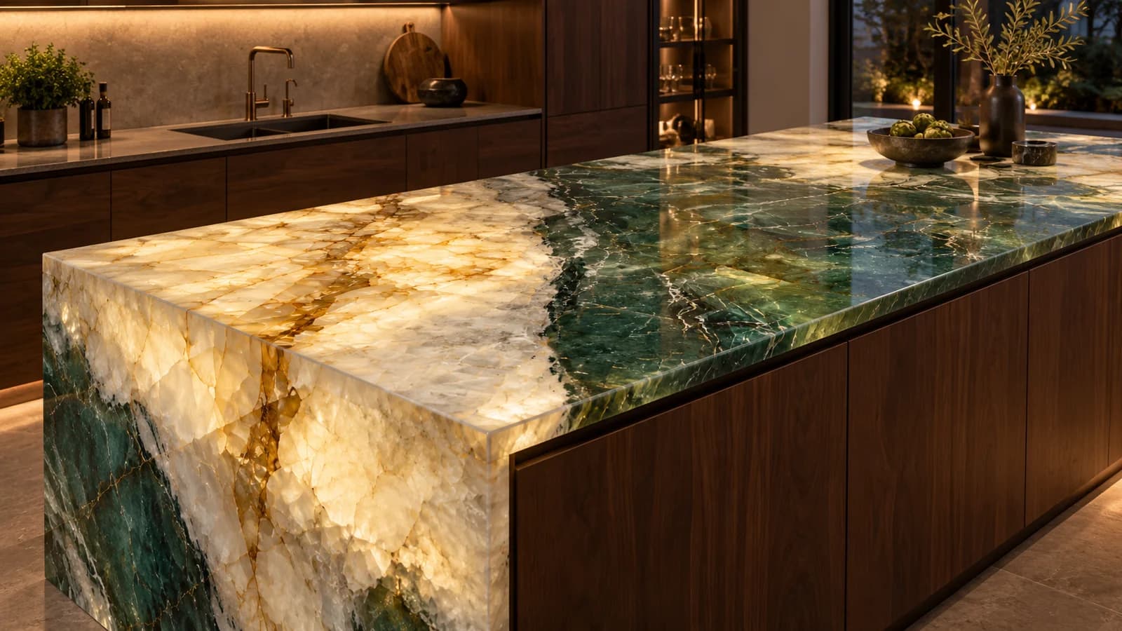 Светопроводящая столешница Primax 730 Calacatta Emerald Dreams