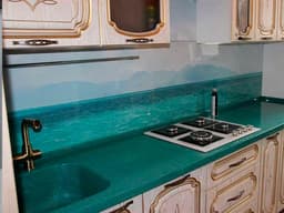 Прямая кухонная столешница под гранит