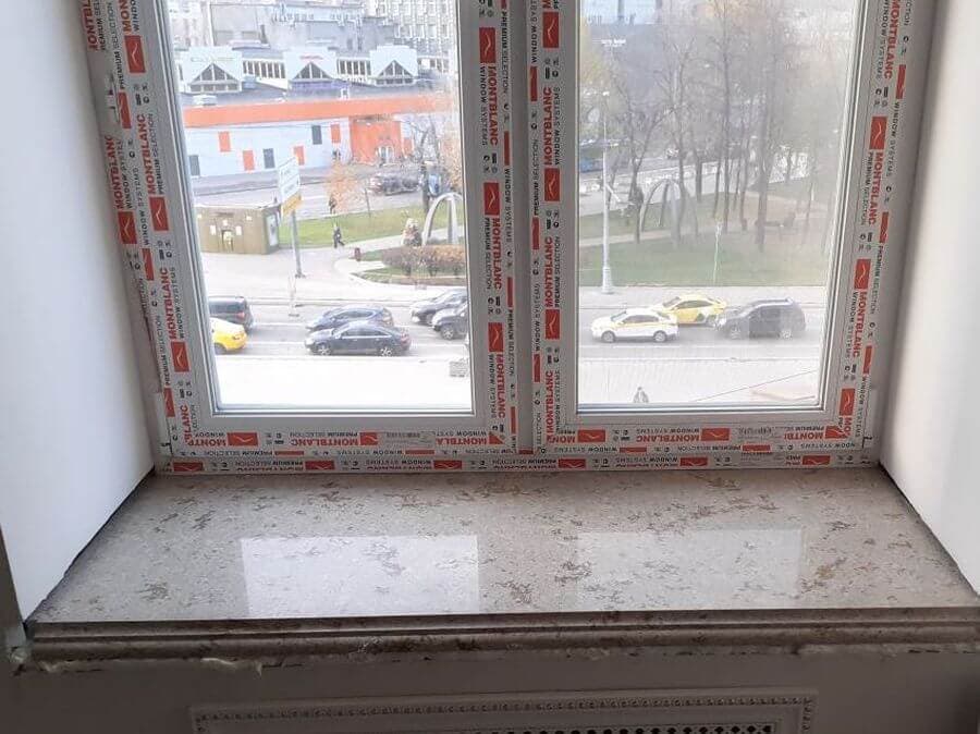 Прямой подоконник с фаской