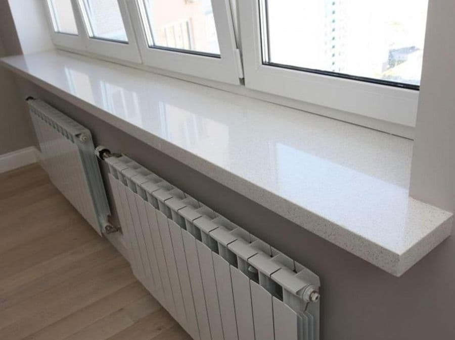 Подоконник для четырехстворчатого окна